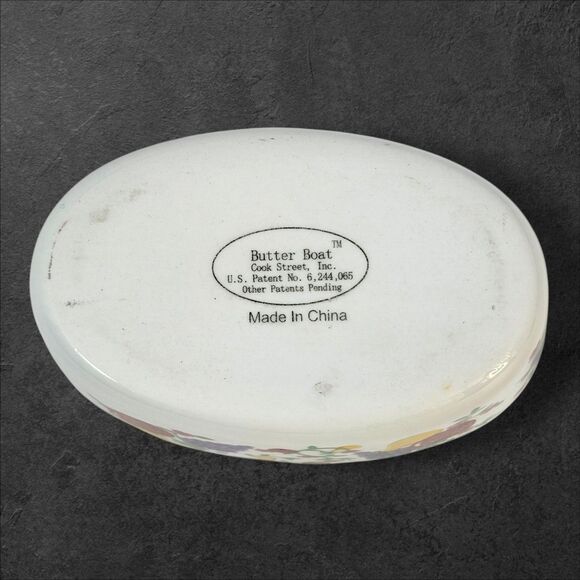 Cottagecore Cook Street Butter Boat 3-Piece Fruit Floral Covered Dish Vintage - Picture 11 of 14
